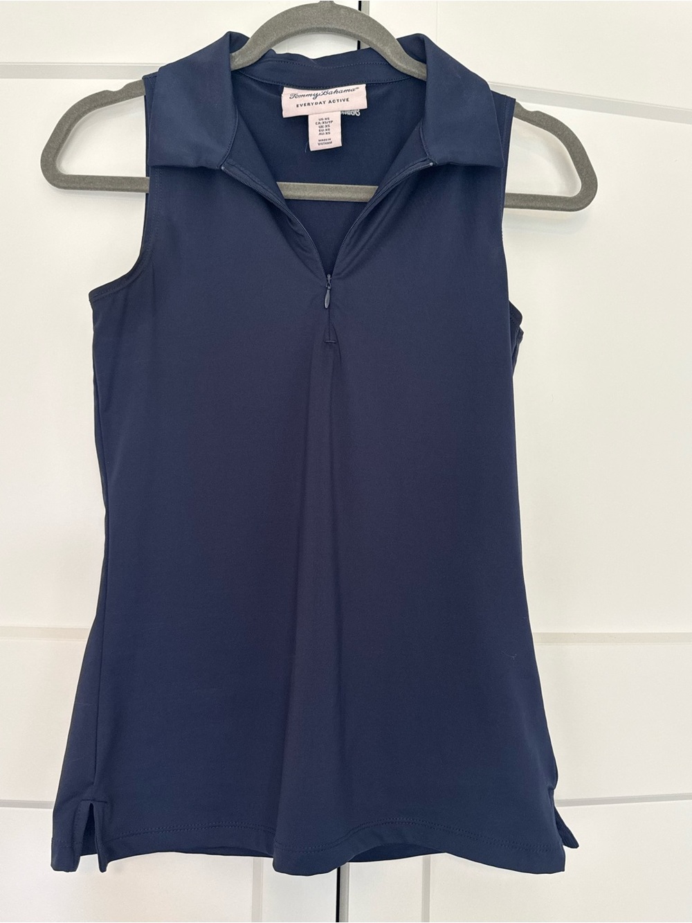 Tommy Bahama Navy Sleeveless Zip Collar Tank